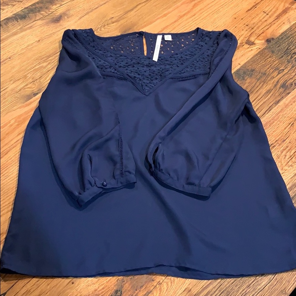 Navy blue long sleeve top